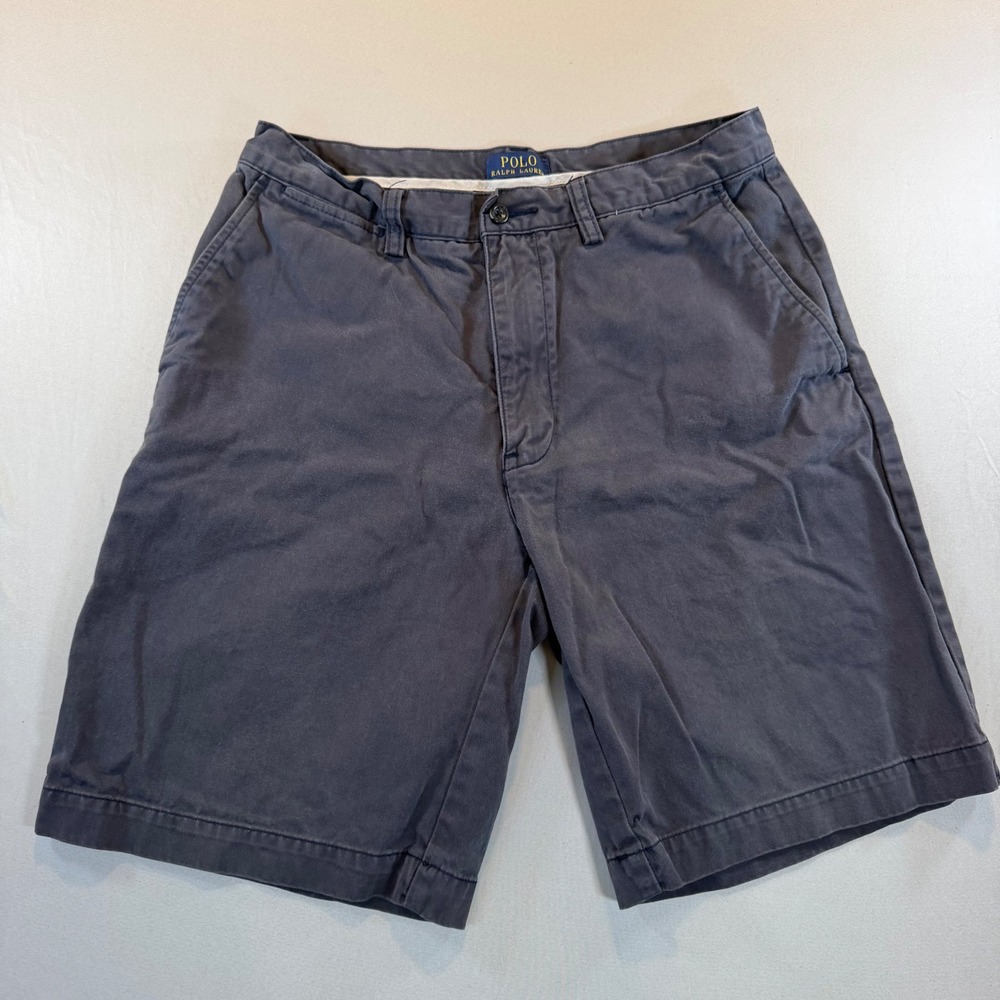 Polo‎ Ralph Lauren Mens Chino Shorts Navy Blue Cotton Twill Size 31 Classic Fit